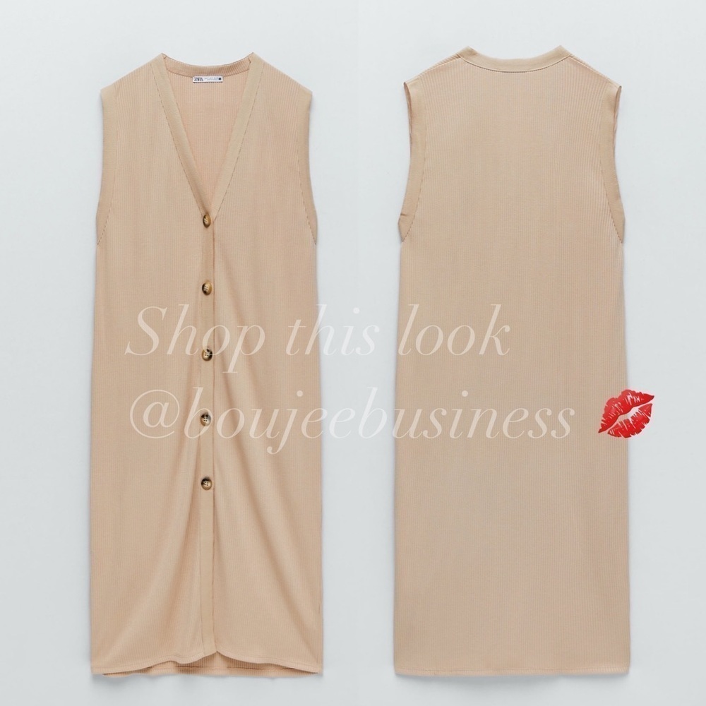ZARA Button Vest Dress - Picture 4 of 5